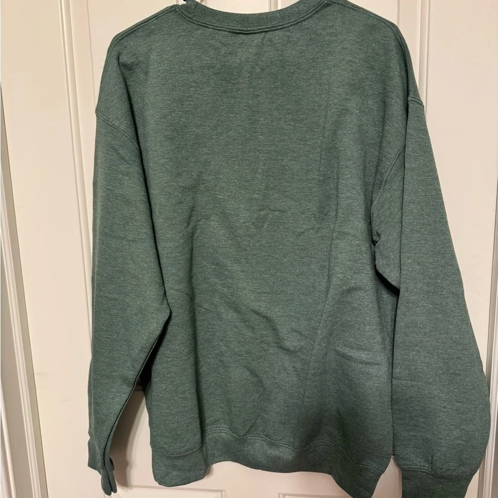 Unisex Size Green Sweater with V Logo Embroidered on left upper chest Sz Large
